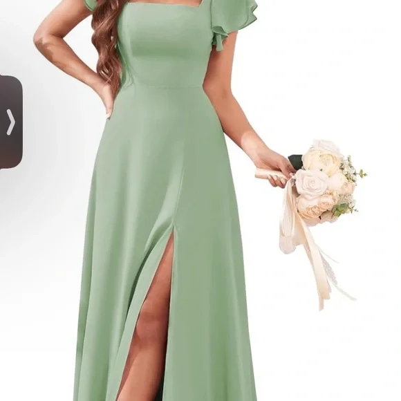 slim fit dress slacks Joyfolie Girls Macy Maxi Dress in Beach Green | Boho Maxi Maxi Dress for Little Girls main image 1